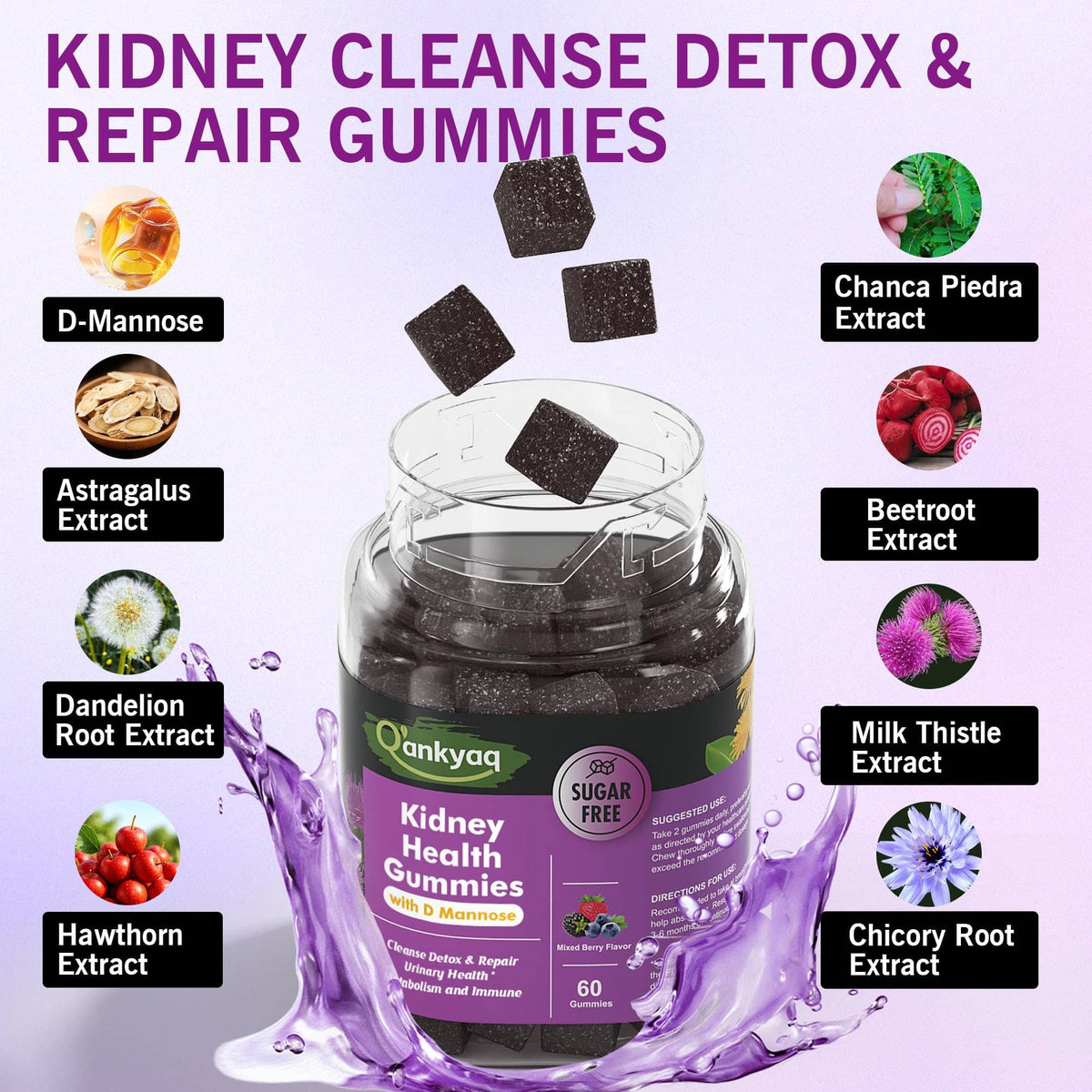 q'ankyaq kidney chews at the first glass of the morning — Kidney cleanse detox repair gummies — q'ankyaq