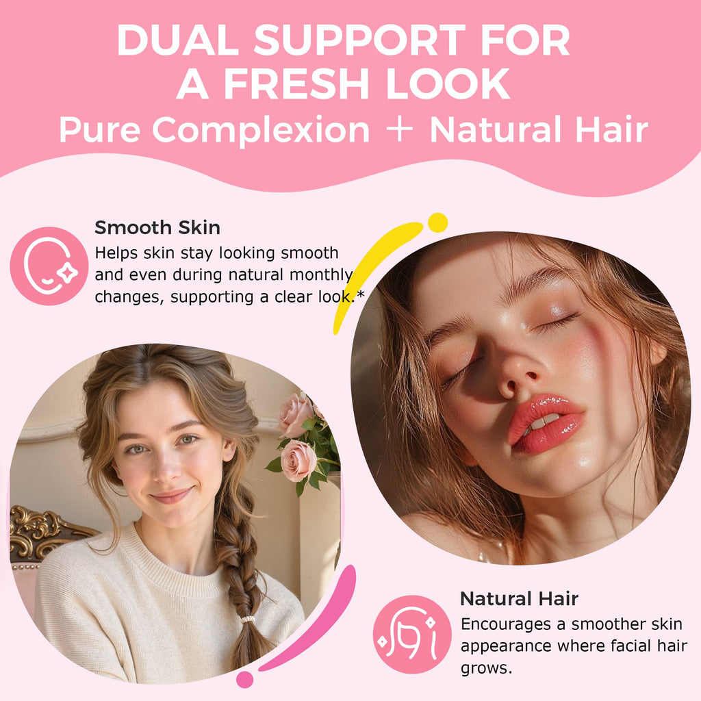 q'ankyaq morning skin chews at the mirror hour — Pure Complexion gummies suppport for — q'ankyaq