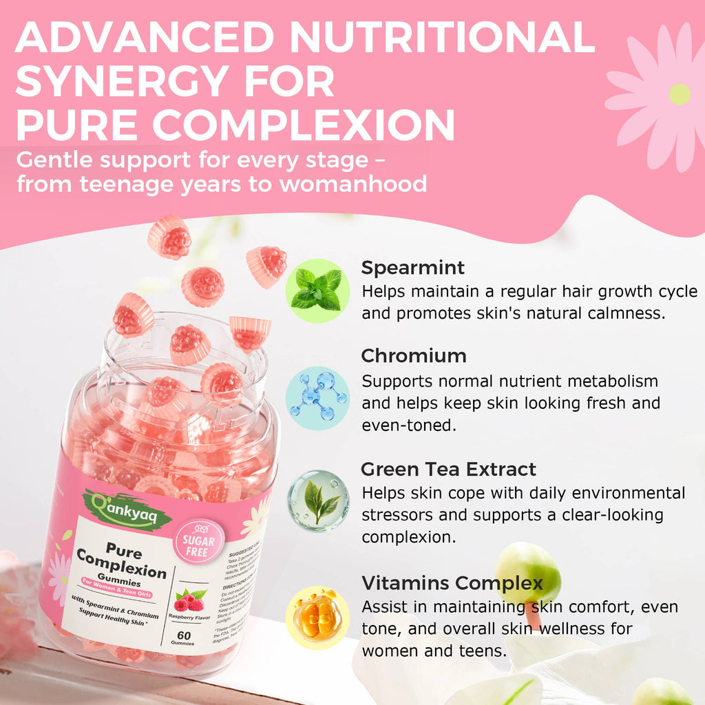 q'ankyaq morning skin chews at the mirror hour — advanced nutritional synergy for Pure Complexion — q'ankyaq