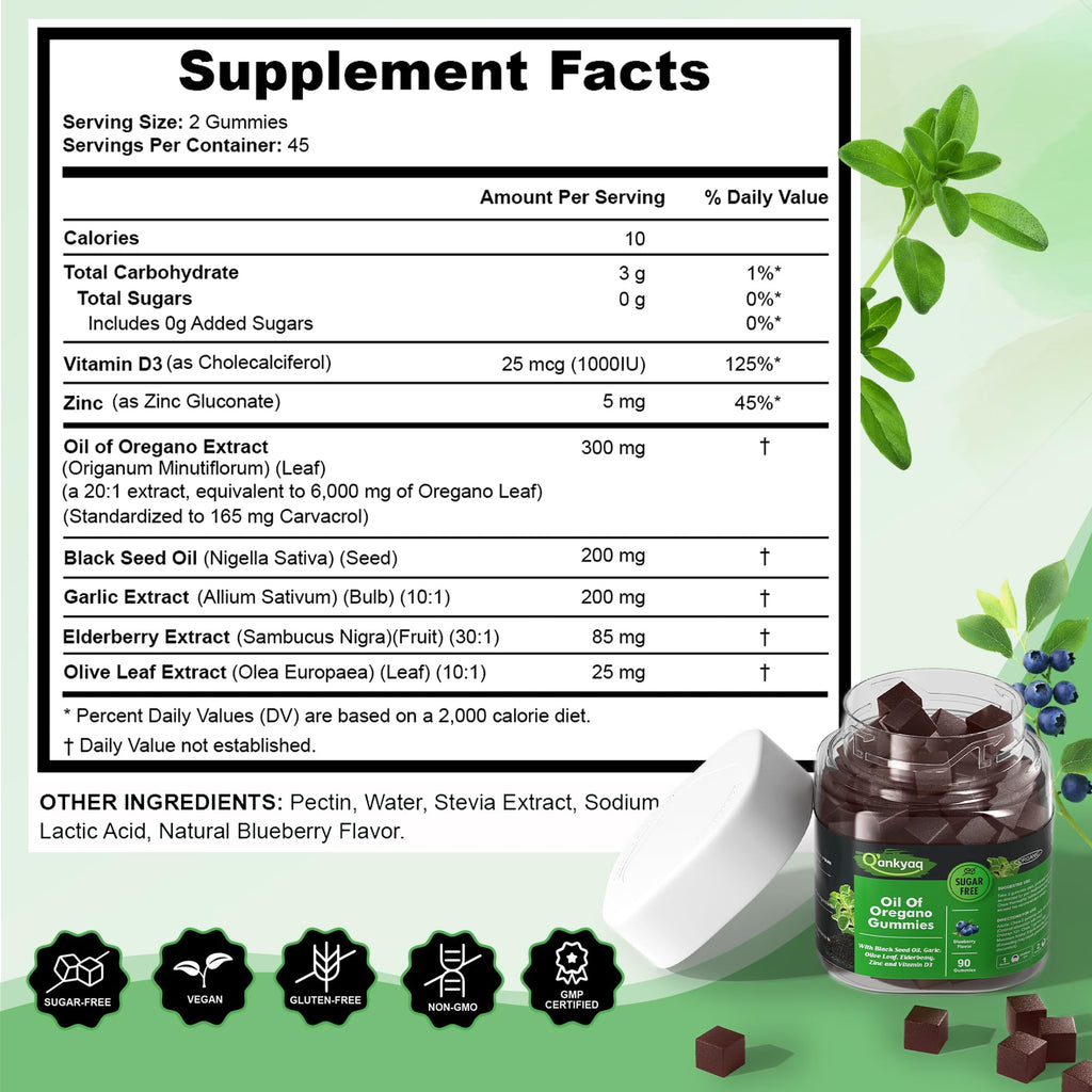 q'ankyaq family-table gummies, one chew at the shared hour — oil of oregano with black seed — q'ankyaq